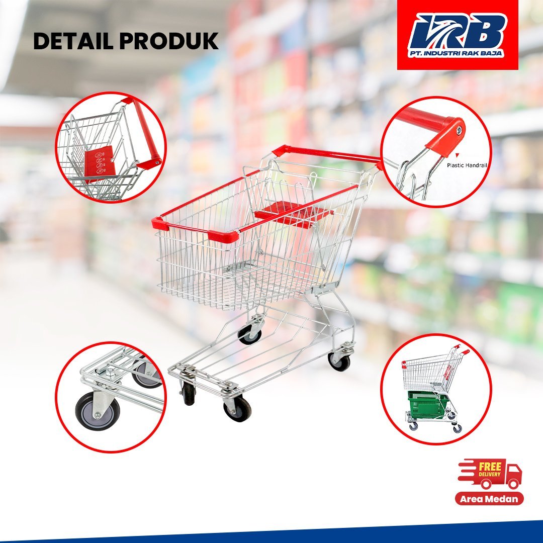 Jual Troli Belanja di Palembang Kuat & Nyaman untuk Supermarket