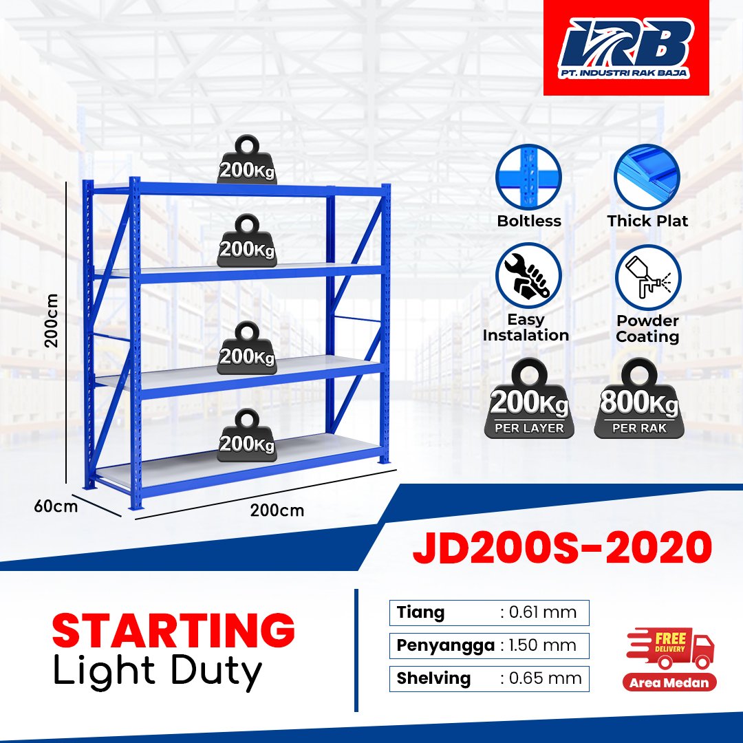Rak Gudang Starting JD-200 200cm 4Layer