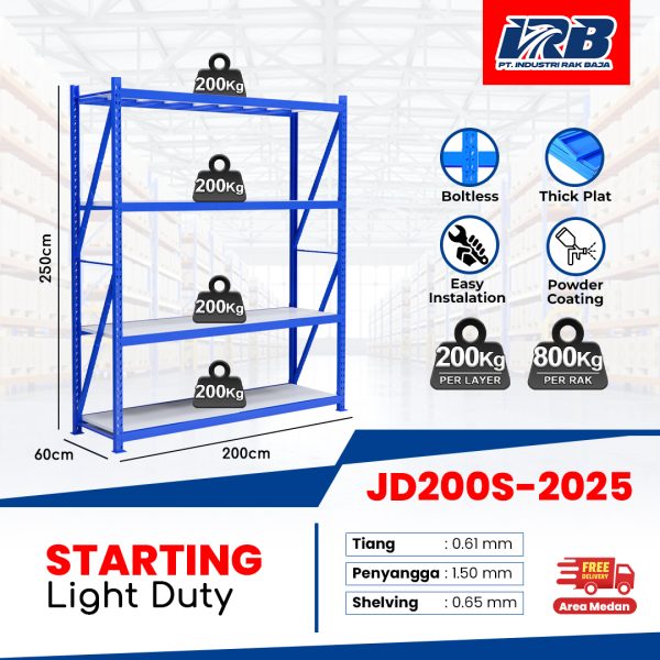 Rak Gudang Starting JD-200 250cm 4Layer