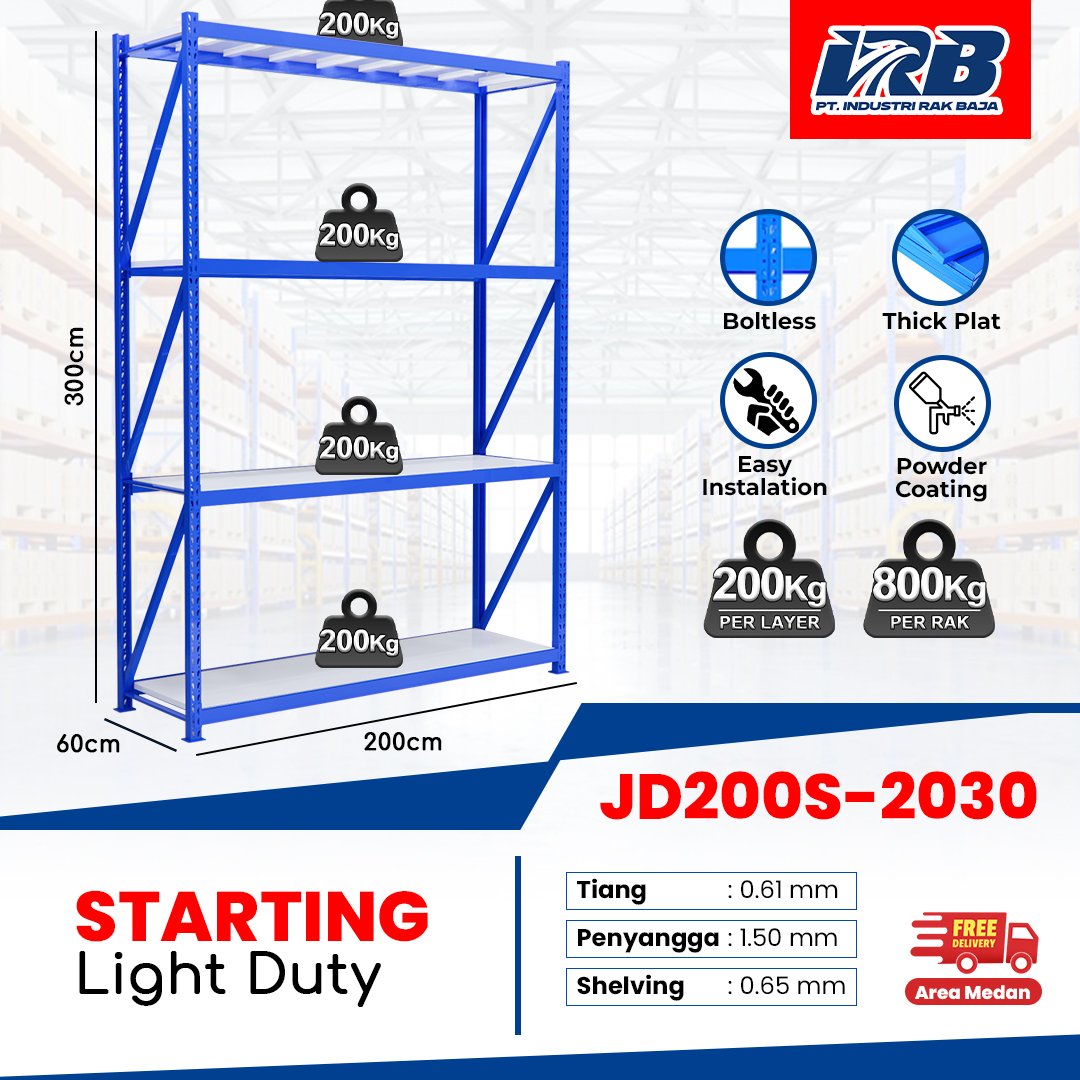 Rak Gudang Starting JD-200 300cm 4Layer