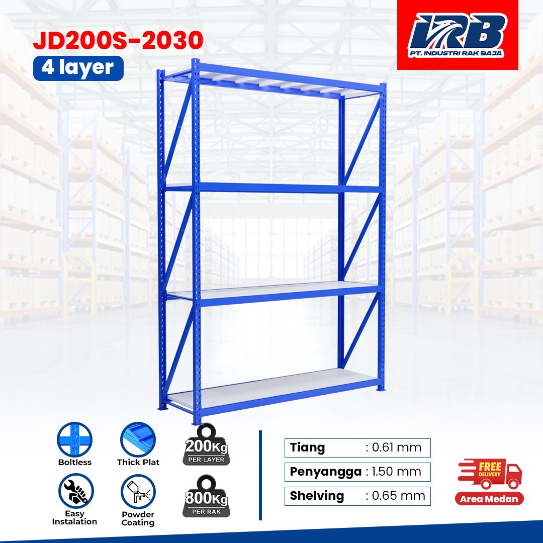 Rak Gudang Starting JD-200 300cm 4Layer