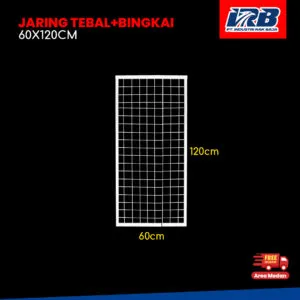 jaring display tebal dengan bingkai untuk rak toko dan swalayan