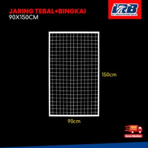 jaring display tebal dengan bingkai untuk rak toko dan swalayan