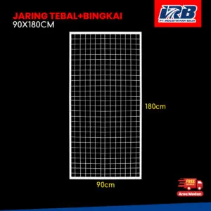 jaring display tebal dengan bingkai untuk rak toko dan swalayan