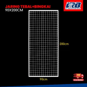 jaring display tebal dengan bingkai untuk rak toko dan swalayan