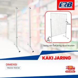 kaki jaring besi untuk penyangga jaring display toko