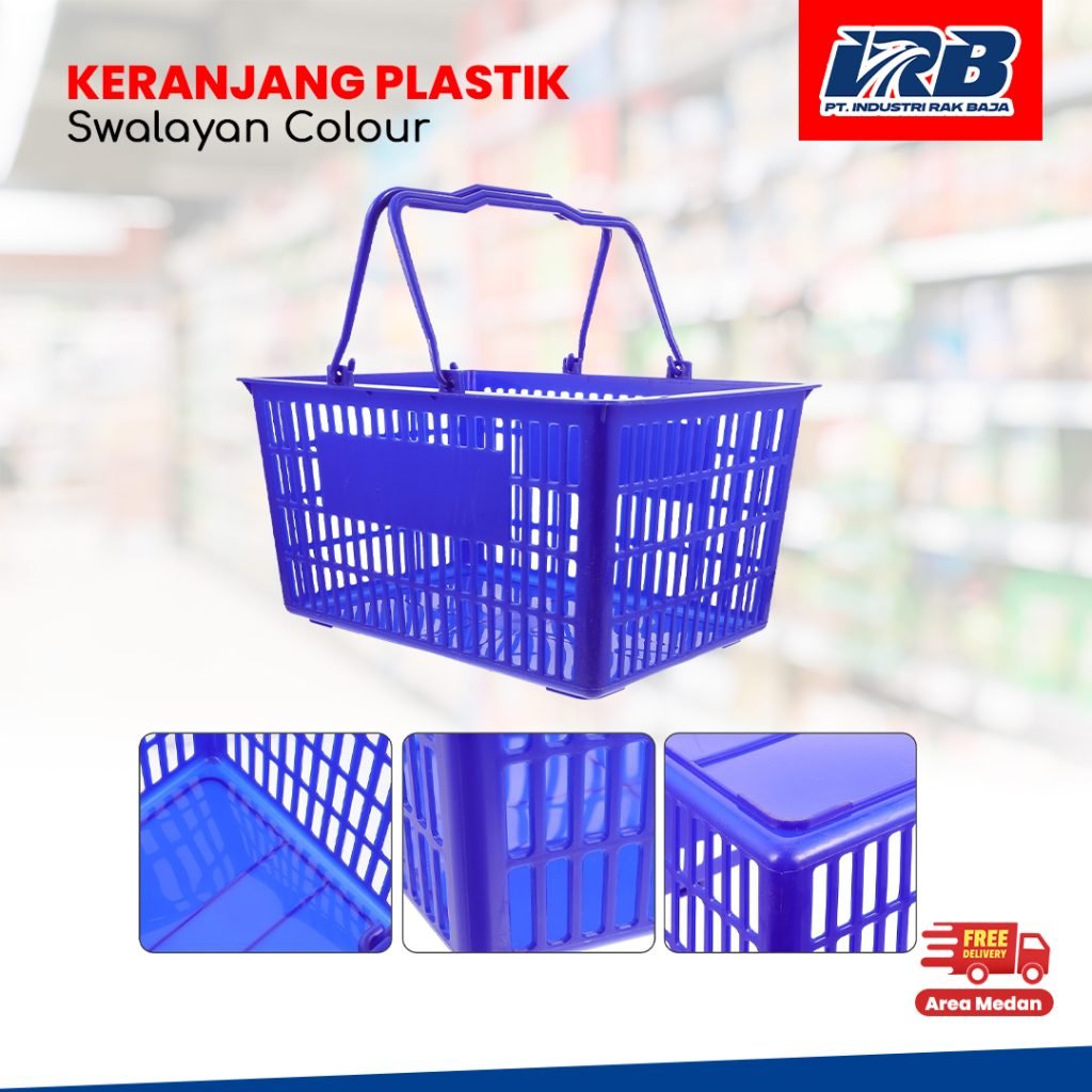 keranjang plastik swalayan warna untuk belanja minimarket