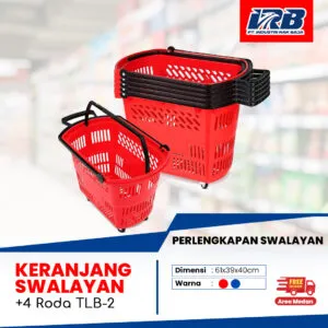 keranjang belanja swalayan 4 roda tipe TLB-2