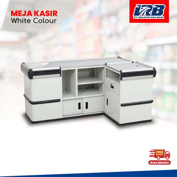 Meja Kasir Minimarket  White Colour - Image 2