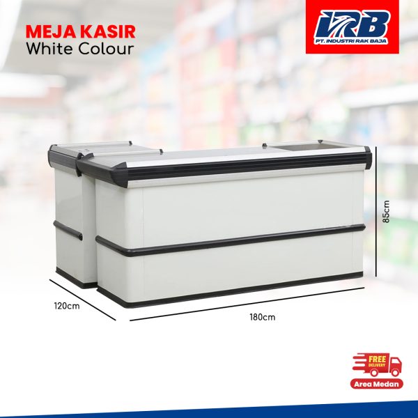 Meja Kasir Minimarket  White Colour - Image 3