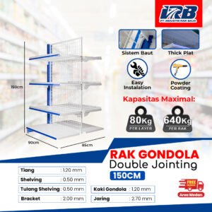 Rak Gondola Double Jointing UK. 150CM