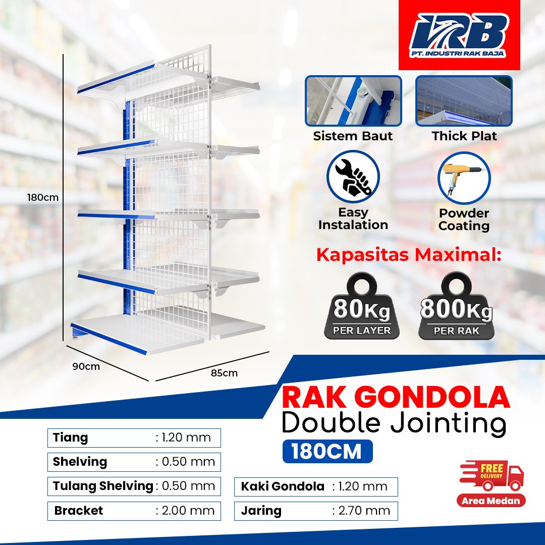 Rak Gondola Double Jointing UK. 180CM