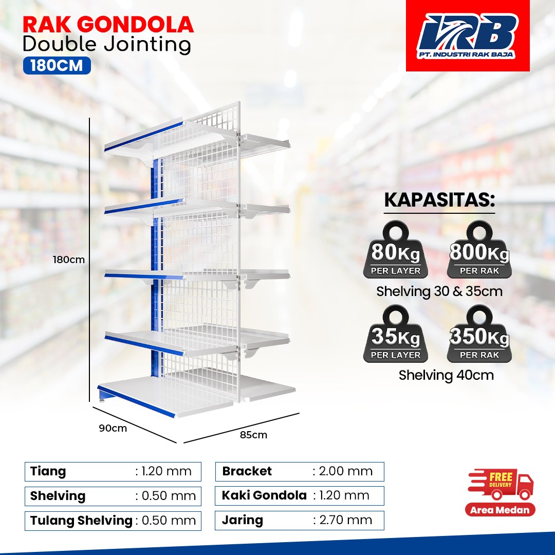 Rak Gondola Double Jointing UK. 180CM