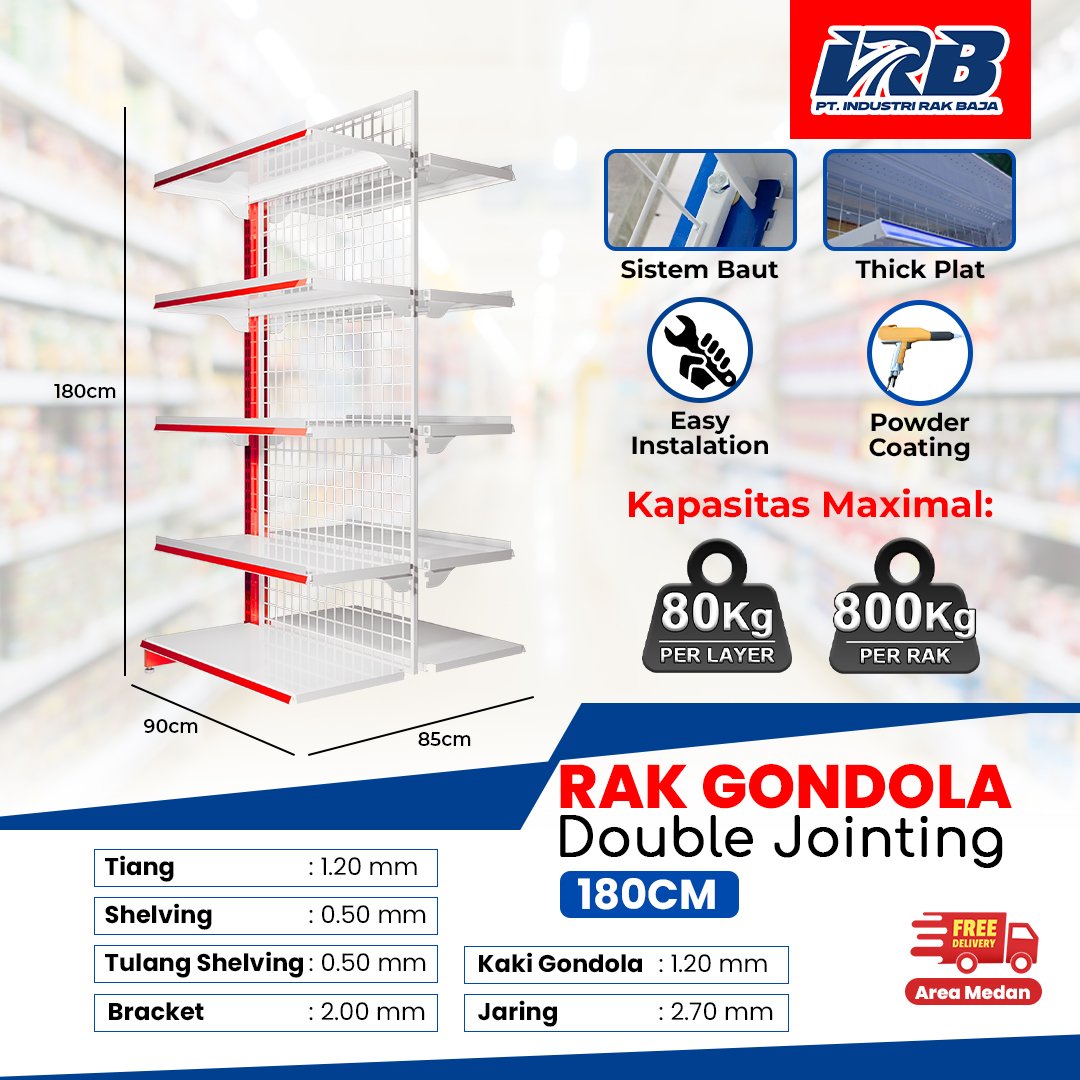 Rak Gondola Double Jointing UK. 180CM