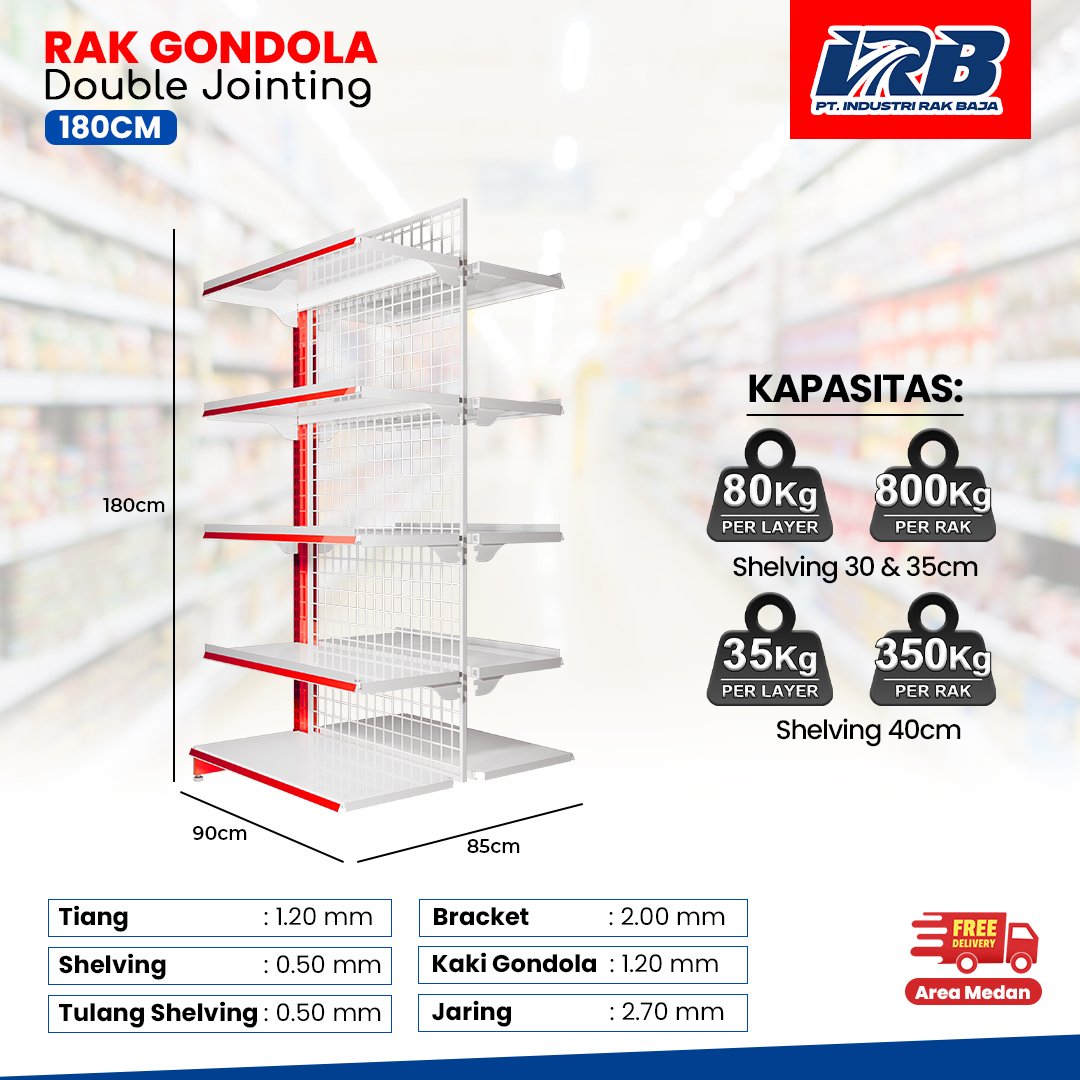 Rak Gondola Double Jointing UK. 180CM