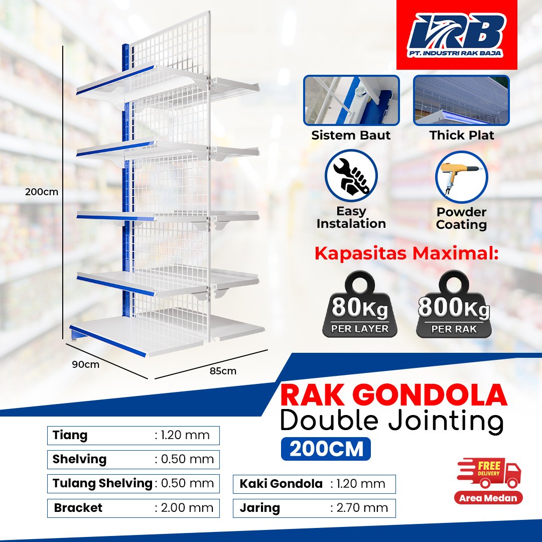 Rak Gondola Double Jointing UK. 200CM