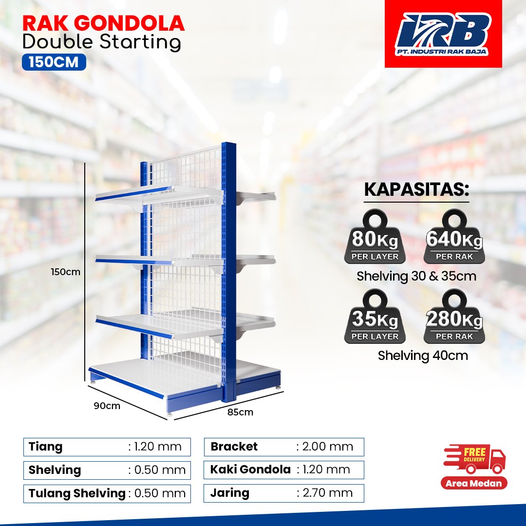 Rak Gondola Double Starting UK. 150CM