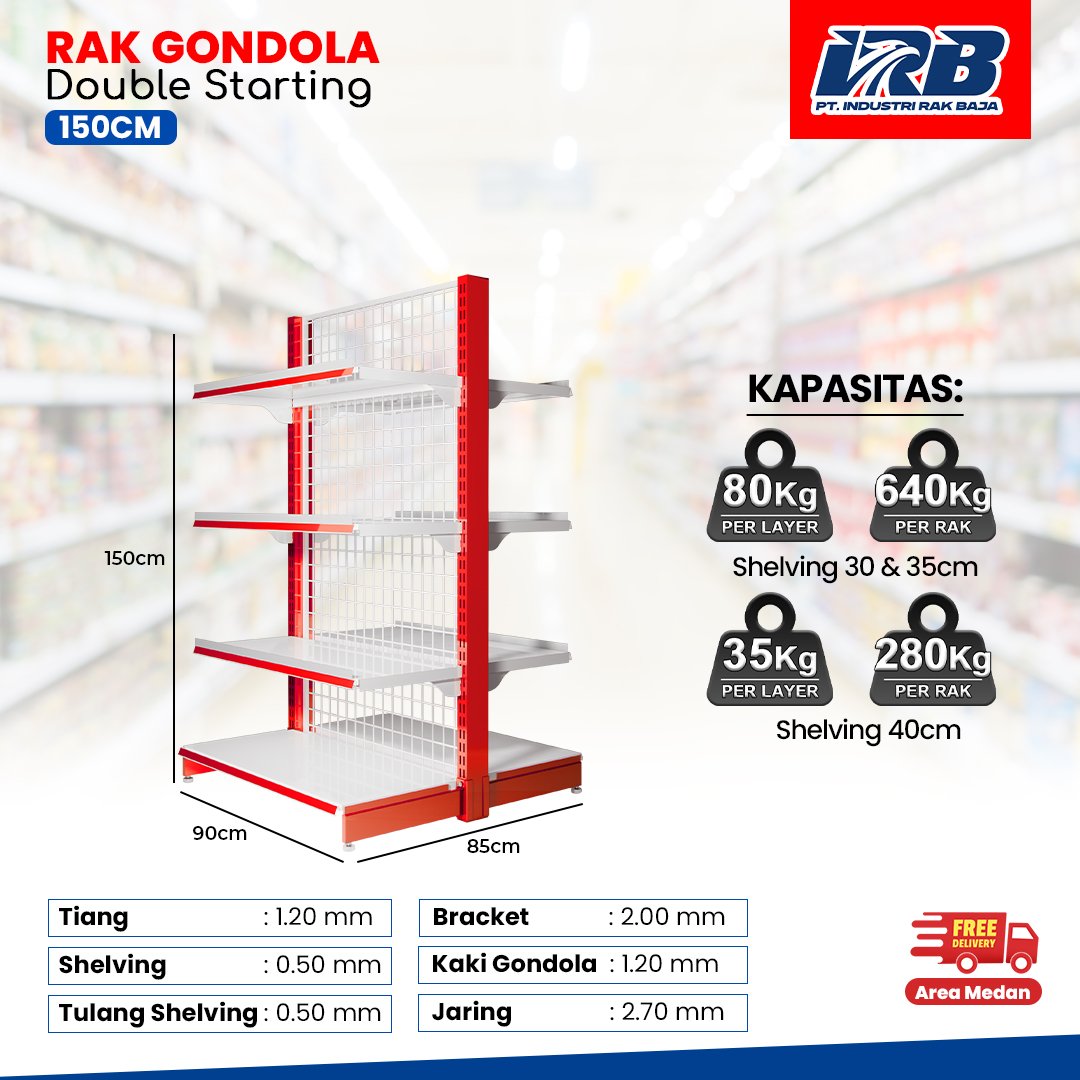 Rak Gondola Double Starting UK. 150CM