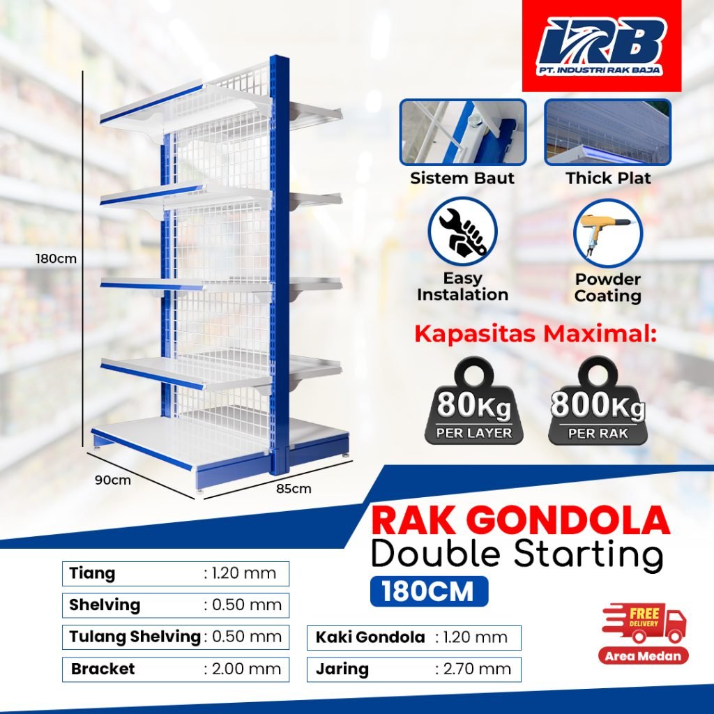 rak gondola produksi pabrik untuk toko dan minimarket