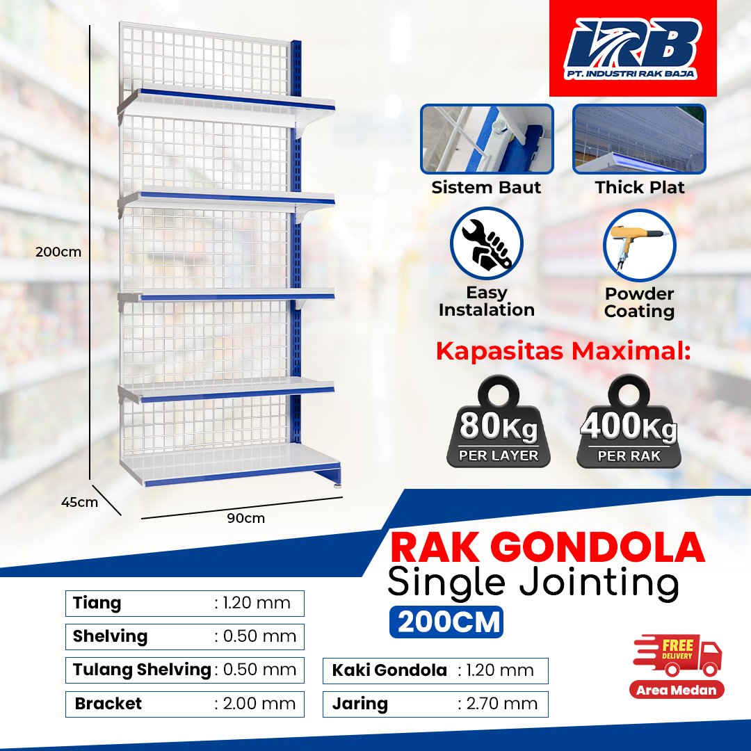 Rak Gondola Single Jointing UK.200CM