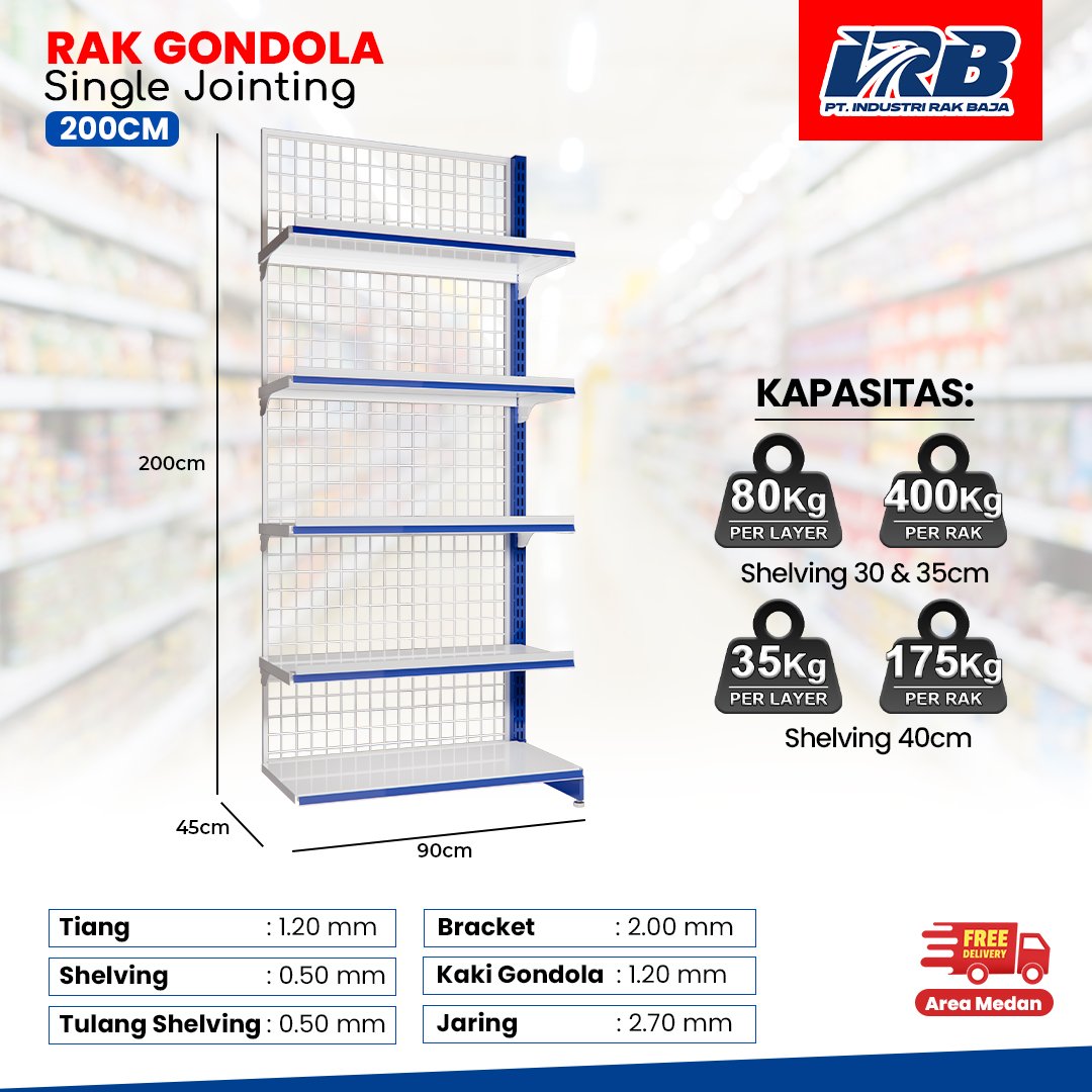 Rak Gondola Single Jointing UK.200CM