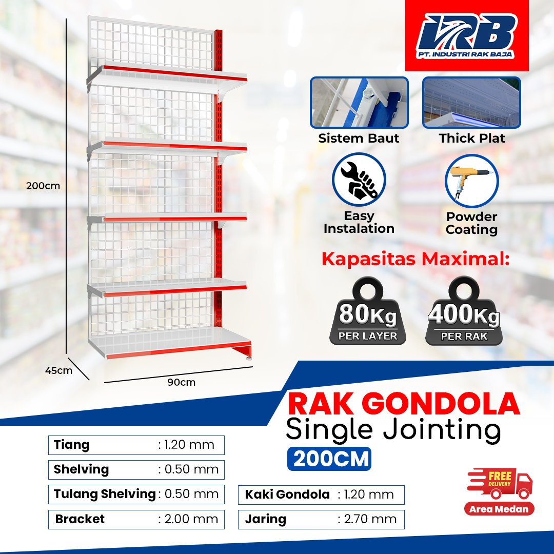 Rak Gondola Single Jointing UK.200CM