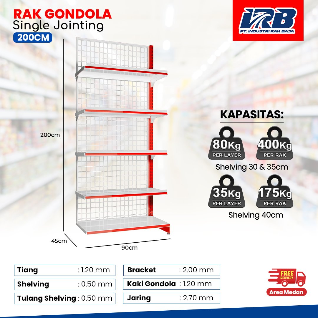 Rak Gondola Single Jointing UK.200CM