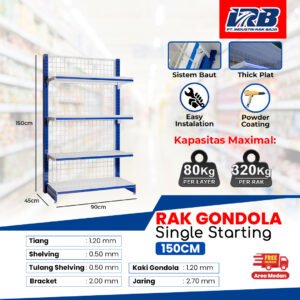 Rak Gondola Single Starting UK. 150CM