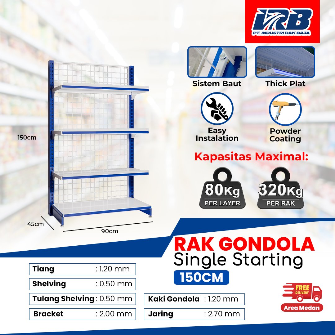 Rak Gondola Single Starting UK. 150CM