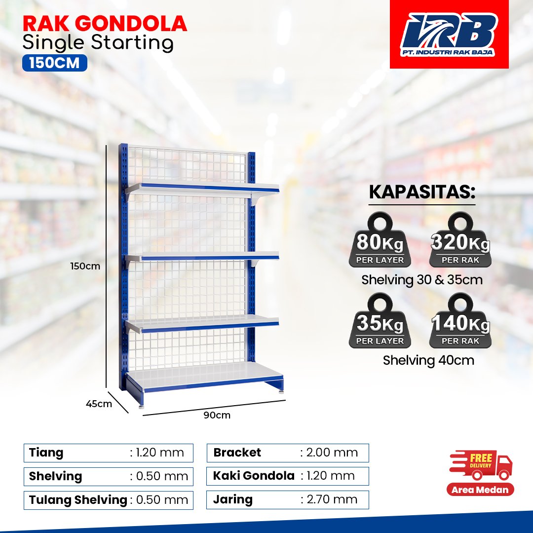 rak gondola produksi pabrik untuk toko dan minimarket
