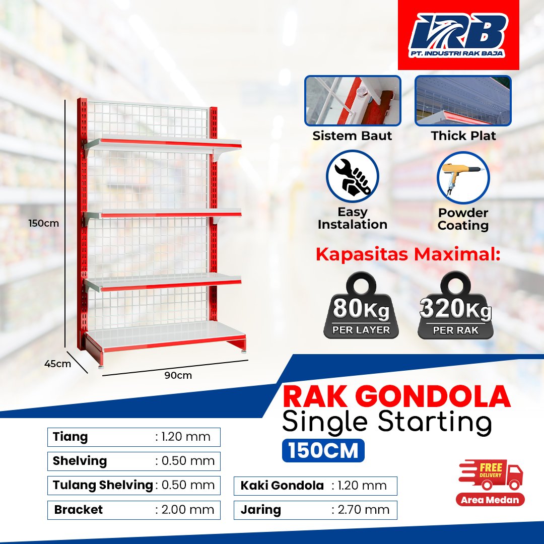 Rak Gondola Single Starting UK. 150CM