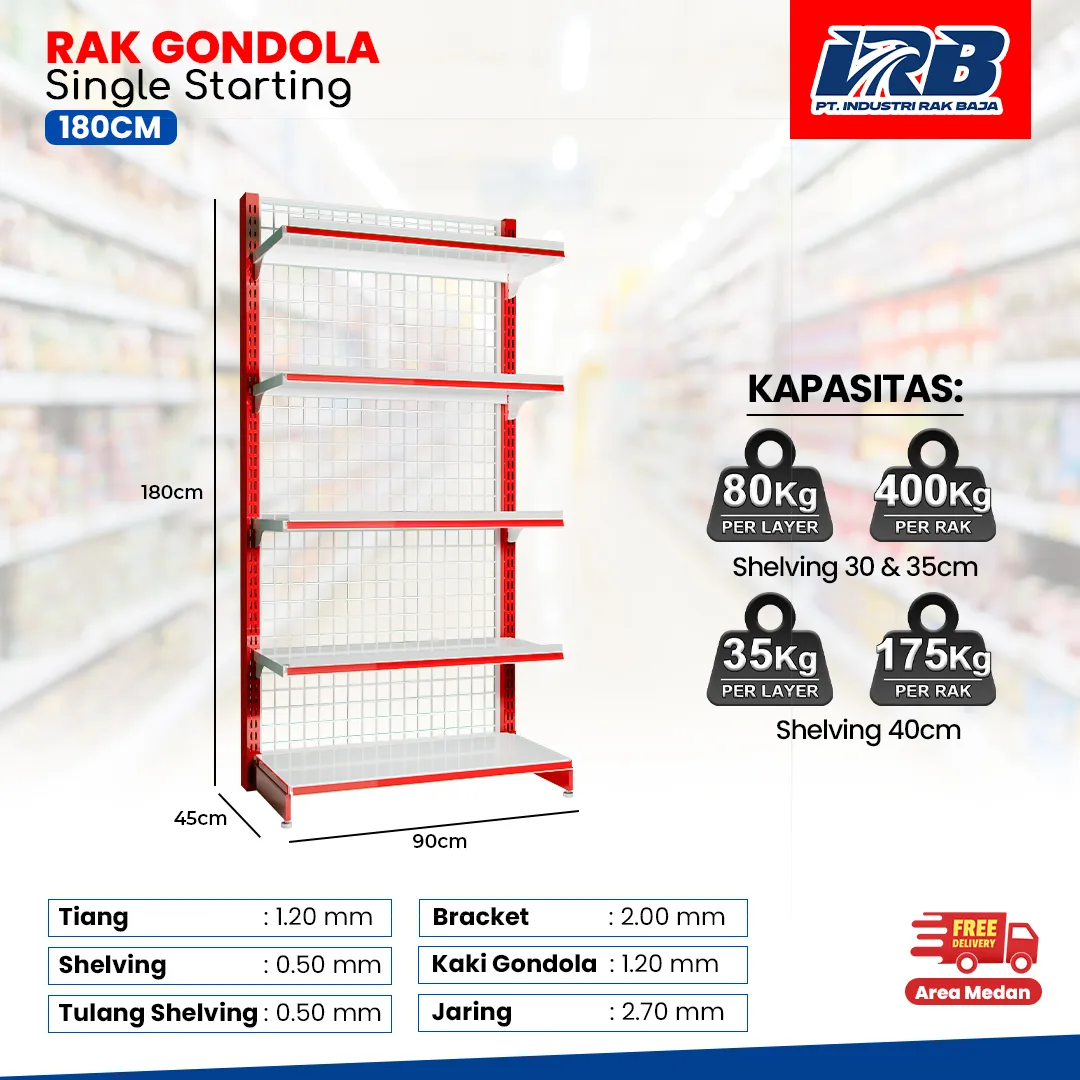 rak gondola produksi pabrik untuk toko dan minimarket