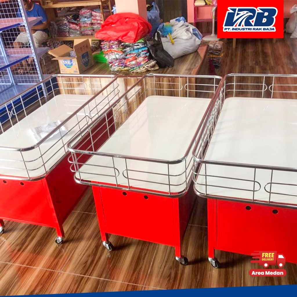 rak obral wagon untuk display promo toko