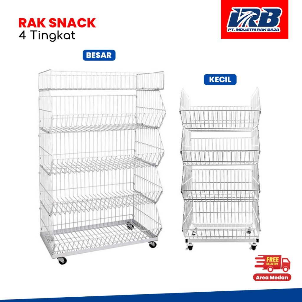 rak snack atau rak chiki ukuran besar dan kecil