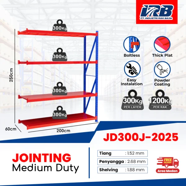 Rak Gudang Jointing JD-300 250cm 4Layer