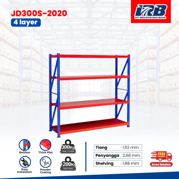 Rak Gudang Starting JD-300 200cm 4Layer - Image 2