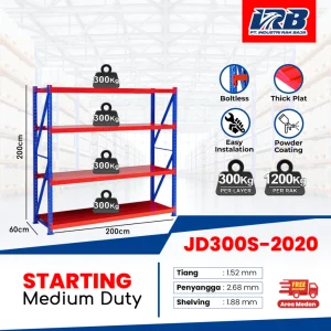 Rak Gudang Starting JD-300 200cm 4Layer