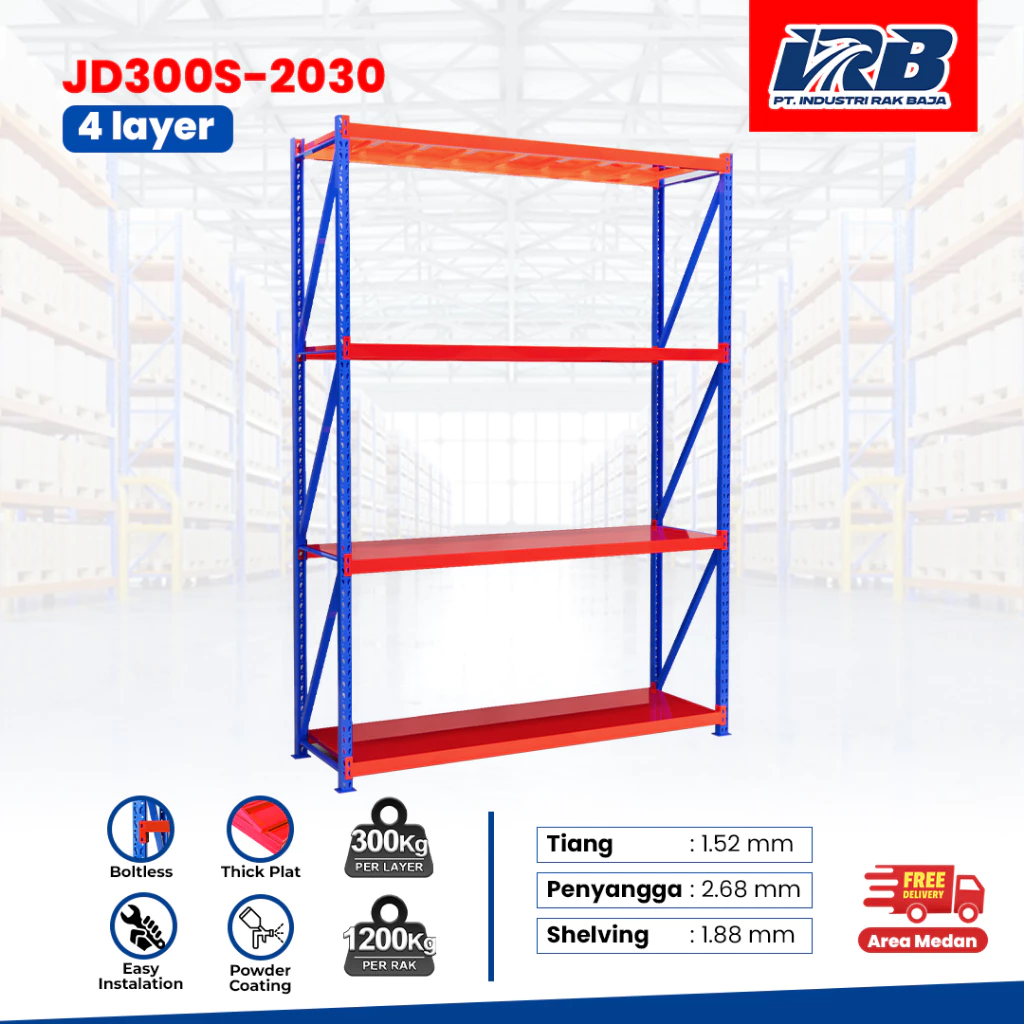 Rak Gudang Starting JD-300 300cm 4Layer
