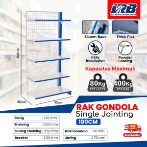 Rak Gondola Single Jointing UK. 180CM