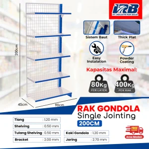 Rak Gondola Single Jointing UK.200CM