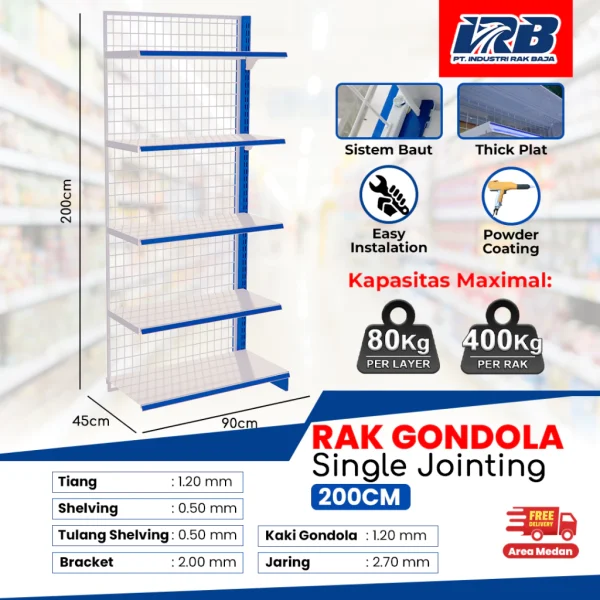 Rak Gondola Single Jointing UK.200CM