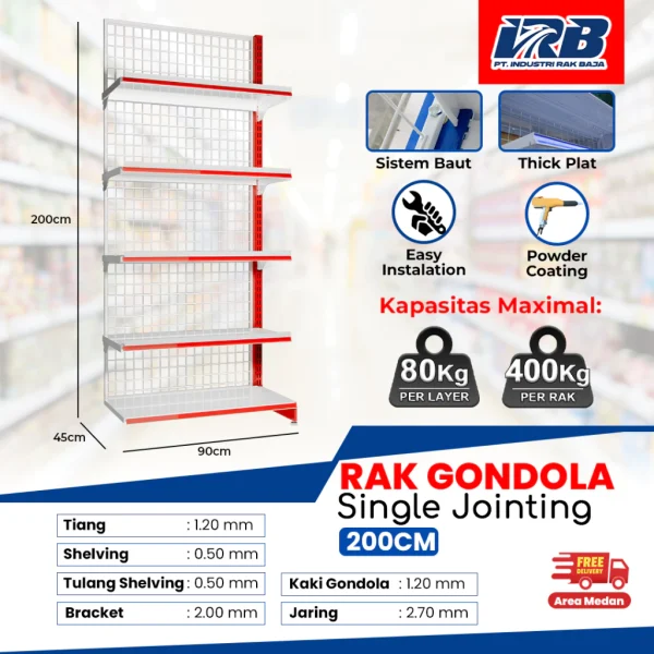 Rak Gondola Single Jointing UK.200CM - Image 3