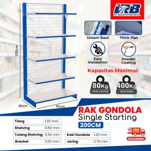 Rak Gondola Single Starting UK.200CM