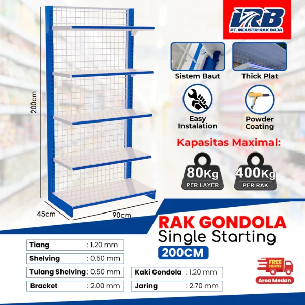 Rak Gondola Single Starting UK.200CM