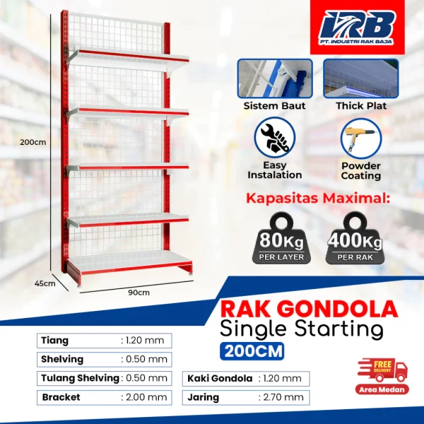 Rak Gondola Single Starting UK.200CM - Image 3