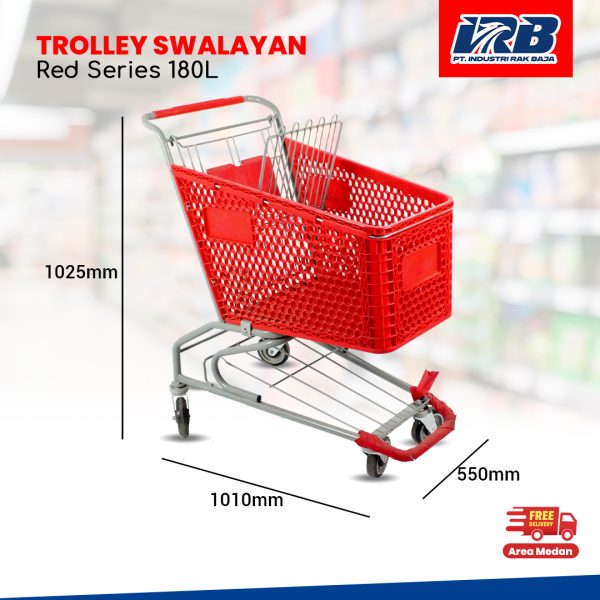 Trolley Swalayan Red Series 180L (910X490X980mm) - Image 3