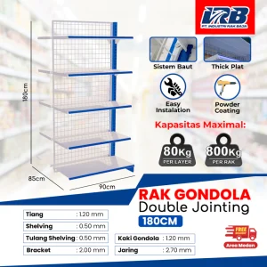 Rak Gondola Double Jointing UK. 180CM