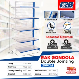 Rak Gondola Double Jointing UK. 200CM