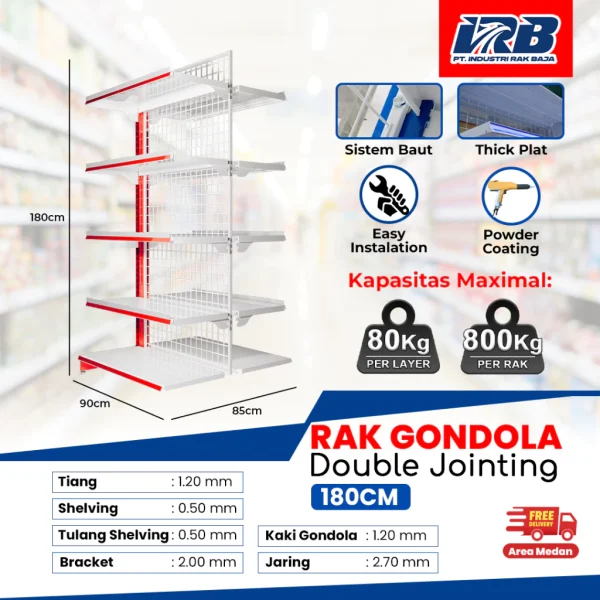 Rak Gondola Double Jointing UK. 180CM - Image 3