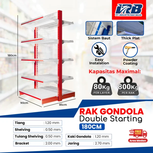 Rak Gondola Double Starting UK. 180CM - Image 3